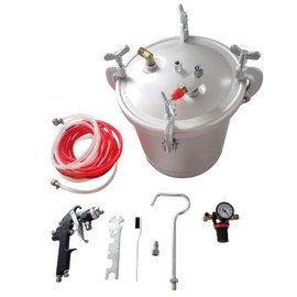 2 1/2 Gallon 10L High Pressure Pot Air Paint Spray Gun, Pressure Tank with Spray Gun and 13-Feet Dual Hose Industrial Painting Painter