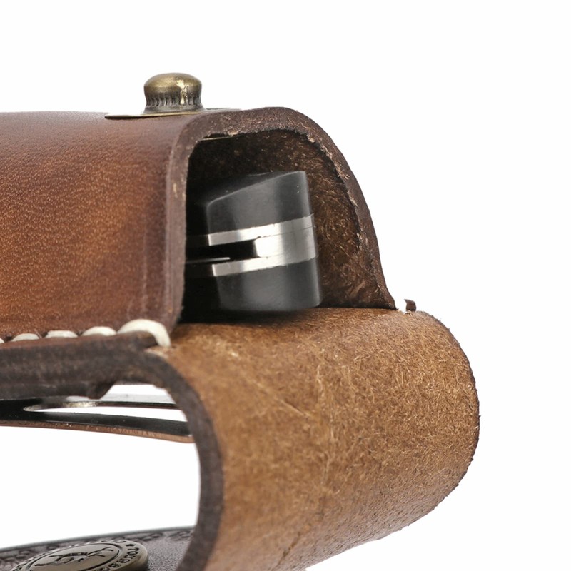 Tourbon EDC Leather Pocket Folding Knife Sheath Carrier Holster Flashlight