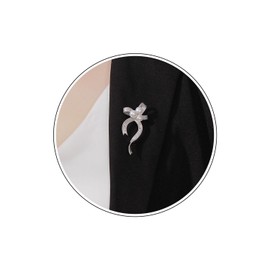 Wendalern Silver Bow Brooch Pin Fashion Pearl Ribbon Brooch Large Pearl Bowknot Lapel Pin Vintage Metal Band Corset Brooch Scarf Safety Pin Christmas Jewellery for Women and Girls, Metal