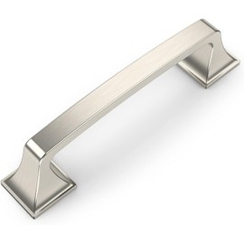 Amerdeco 10 Pack Brushed Satin Nickel 3.75 Inch(96mm) Hole Centers Kitchen Cabinet Pulls Hardware Kitchen Handles for Cabinets Cupboard Handles Drawer Pulls