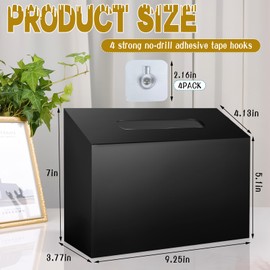 Acrylic Hand Towel Box Cover Holder for Kleenex, Disposable Paper Hand Towels Holder, Bottom Pull-Out & Wall-Mounted, Paper Towel Dispenser Suitable for Home, Office, Bathroom (Glossy Black)