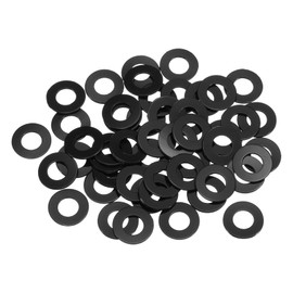 uxcell 60Pcs M12 Nylon Flat Washers Plain Washer 12mm ID 20mm OD 0.5mm Thick Plastic Spacers for Screws Bolts Garden Faucet Plumbing Repair, Black
