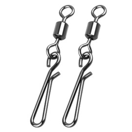 Fishing Rolling Swivels with Hanging Snaps-100Pcs Barrel Snap Swivel Fishing Snap Fast Clips High Strength Lure Connector Speed Clips for Freshwater Saltwater