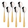 Buyer Star Bouillon Spoon Sets, 7-Inch Round Soup Spoons, Stainless