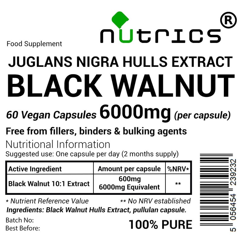 Nutrics® 6000mg (per Capsule) Black Walnut Hulls Extract V Capsules