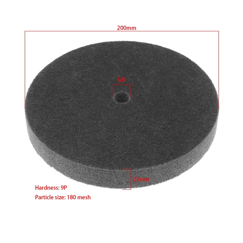 LT Easiyl Nylon Fiber Polishing Wheel 200mm, Black, Medium Grit,