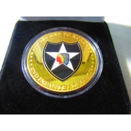 U S ARMY 2nd Infantry Division "Second to None" Challenge Coin w/ Presentation B