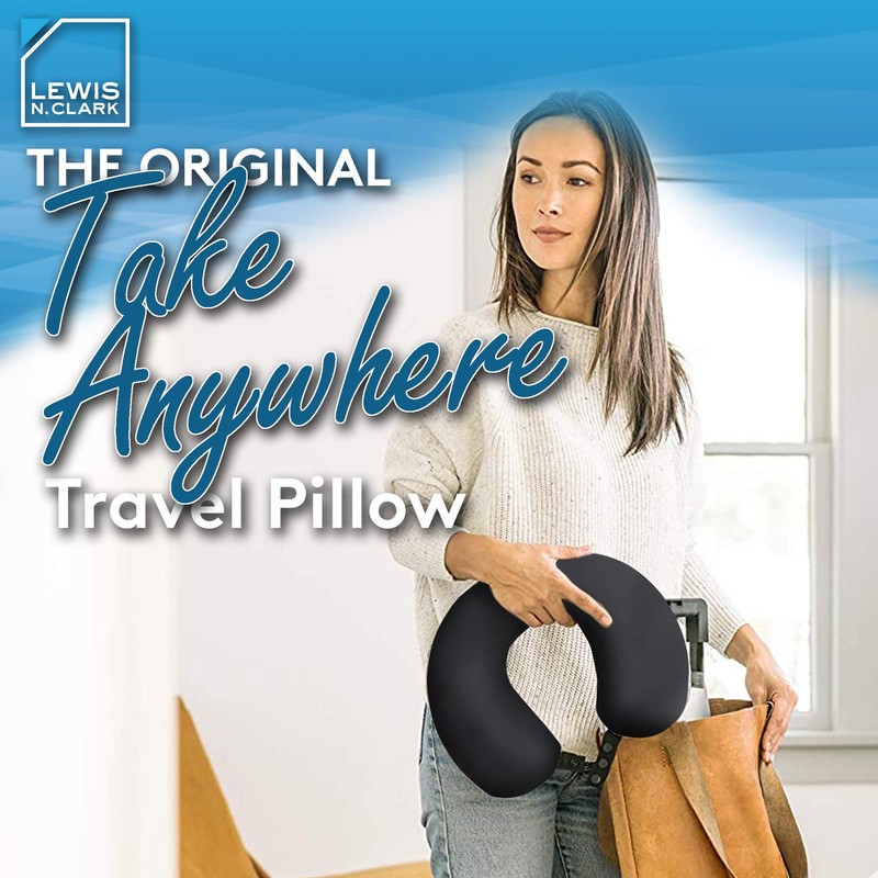 Lewis N. Clark Mood Neck Pillow, Charcoal, One Size