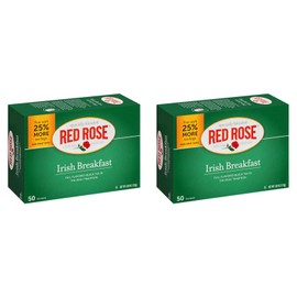 Red Rose Irish Breakfast Black Tea Bags - 100 Total Bags (50 Bags Each Box)