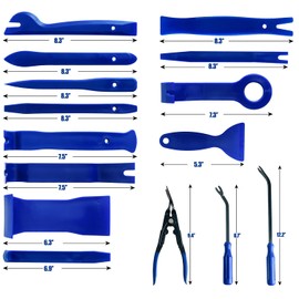 Socpuro 70PCS Trim Removal Tool, Auto Push Pin Bumper Retainer Clip Set, Door Panel Removal Tool Kit Include Panel Clip Removal Pliers Car Plastic Pry Tool and Storage Bag (Blue)