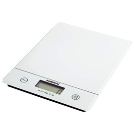 Sabichi White Digital Kitchen Scales - Food Scale with Tempered Glass Platform - Electronic Scales Kitchen With LCD Display - Multifunctional Digital Scales for Home and Kitchen Baking, 5kg/11lb