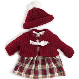 Miniland-Set Freddo Abito 40 cm Vestito per Bambole 38 cm, Colore Rosso, 3 - 6 anni, MLE31558