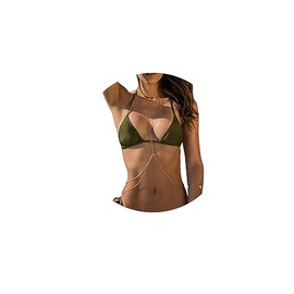 Althrorry Body Chain Bikini Chain Crossover Belly Waist Chain
