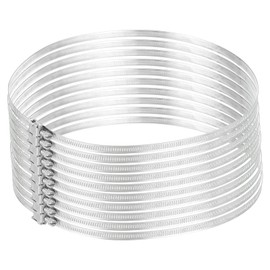 sourcing map 9.5 Inch 304 Stainless Steel Duct Clamps, 10 Pcs Adjustable Hose Clamps with Worm Gear Pipe Clamp Air Duct Clamp for Flexible Ducting Heating Cooling Exhaust Ventilation