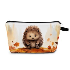 MoCaliduccious Hedgehog Makeup Bag for Women Travel Cosmetic Organizer Bag Teacher Appreciation Gifts Small Zipper Toiletry Bag