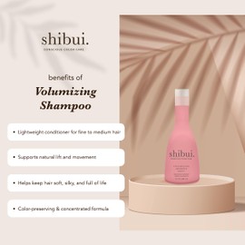SHIBUI Volumizing Shampoo, gently cleanses and volumizes with spirulina and cucumber extract