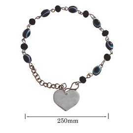 M Men Style Adjustable Round Stone Beaded Heart Shape Evil Eye Nazar Suraksha Kavach Custom Message Freindship Wrist Band Cuff Chain Charming Bracelets Multicolour