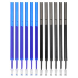 PATIKIL Erasable Gel Pen Refills, 12 Pcs Gel Ink Pens Refills Press Click Pen Fine Point 0.5mm Retractable Pens for Planner Writing Painting, Black and Blue