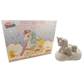 Paint Your Own Unicorn or Shell Money Box Kids Mini Piggy Bank Craft Kit (Unicorn)