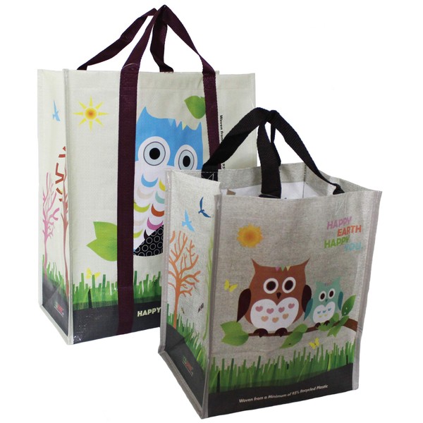 Ecojeannie Super Strong Laminated Woven Reusable Shopping Tote Bags, Free