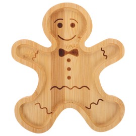 GLEAVI Gingerbread Man Snack Board: Wood Christmas Gingerbread Platter Holiday Xmas Party Supplies Serving for Cookies Fruit Bread Cheese