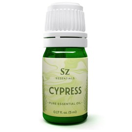 Sz Essentials - Cypress Essential Oil (Cupressus sempervirens) - 100% Pure & Undiluted - Fresh Crisp & Woody Aroma with Overtones of Earth and Evergreen - Therapeutic Grade and Vegan - 0.17 oz (5ml)