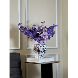 MOBENOOK Orchids Artificial Phalaenopsis Flowers Stems Real Touch, Purple Vanda Orchid, 7 Blooms, Faux Orchids for Home and Office Decoration(Deep Purple(3PCS)+Lightpurple(3PCS))