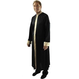 Danzcue Mens Worship Dance Stained Glass Robe, Black-Gold, 2XL-3XL