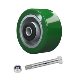 LONGRUNFORU 4" x 2" Industrial Casters, Polyurethane on Aluminum Wheel, Roller Bearing-1/2" Bore, Heavy Duty Casters- with up to 800LB Capacity(1 Pack)