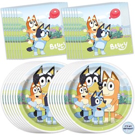 Unique Bluey Birthday Party Supplies | Serves 16 | Bluey Party Supplies | Bluey Birthday Decorations | Bluey Party Decorations | Bluey Plates and Napkins