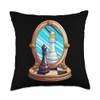 Pawn Queen Chess Player Mirror Reflection Potential Throw Pillow