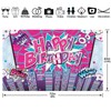 Yriujul 72x43inch Fabric Spider Superhero Happy Birthday Backdrop Pink for