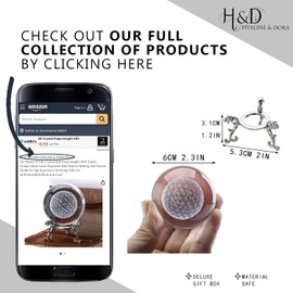 H&D HYALINE & DORA 60mm 3D Flower of Life Crystal Ball Paperweight with Stand, Glass Laser Engraved Ball Paperweight,Glass Ball Sphere Home Decor