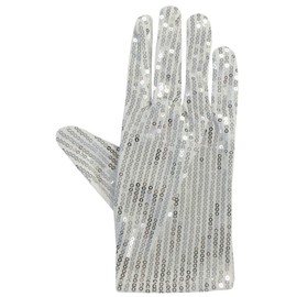 DangerousFX Silver Sparkly Sequinned Fancy Dress Party Women's Glove
