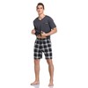 Vlazom Men's Pyjamas Set Short Sleeve Soft Pj's Top and