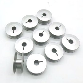 10 Pack Aluminum Bobbins 18034AS with Slot for PFAFF Quilter, Husqvarna Viking Mega Quilter 18x8 Long Arm Quilting Machine,Handi Quilter,GAMMILL TIN Lizzie Quilter