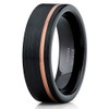Rose Gold Tungsten Wedding Band Black Tungsten Wedding Band Anniversary