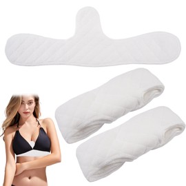 Pack of 10 Bra Inserts, Sweating, Underbust Sweat Protection, 46 x 8 cm, Reusable Cotton Bra, Invisibility, Breathable, Washable Under The Breasts Sweat Absorber Pads for Fitness, Yoga, Travel