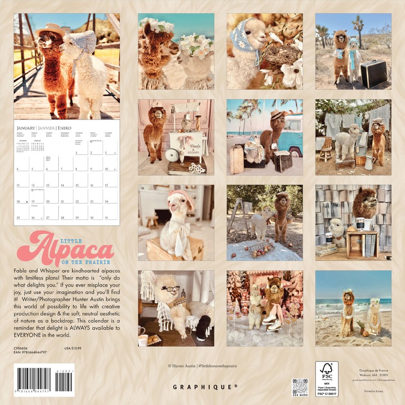 Graphique 2026 Little Alpaca on the Prairie Wall Calendar |
