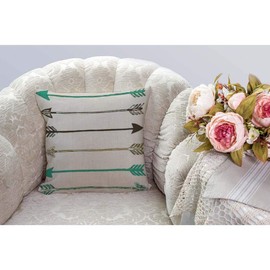 HGOD DESIGNS Decorative Square Pillow Covers Cushion Cover Arrow Throw Pillow Case 18X18 Inches Cotton Linen