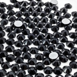 Professional 1440pcs SS12 Black Flat Back Rhinestones - Multi-Purpose Glue Fix Diamantes for Wedding Decor, Nail Design, DIY Crafts (2.9-3mm)