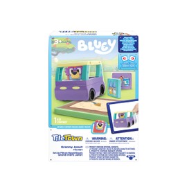 Tile Town Bluey Granny Janet 6-Piece Magnetic Tile Playset, Interactive STEM Magnetic Tiles Toys, Includes Bluey & Bingo Figures, Action Tiles