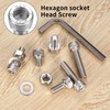 M8 Screws Set, Cylinder Screws Nuts Set, Hexagonal Screws with