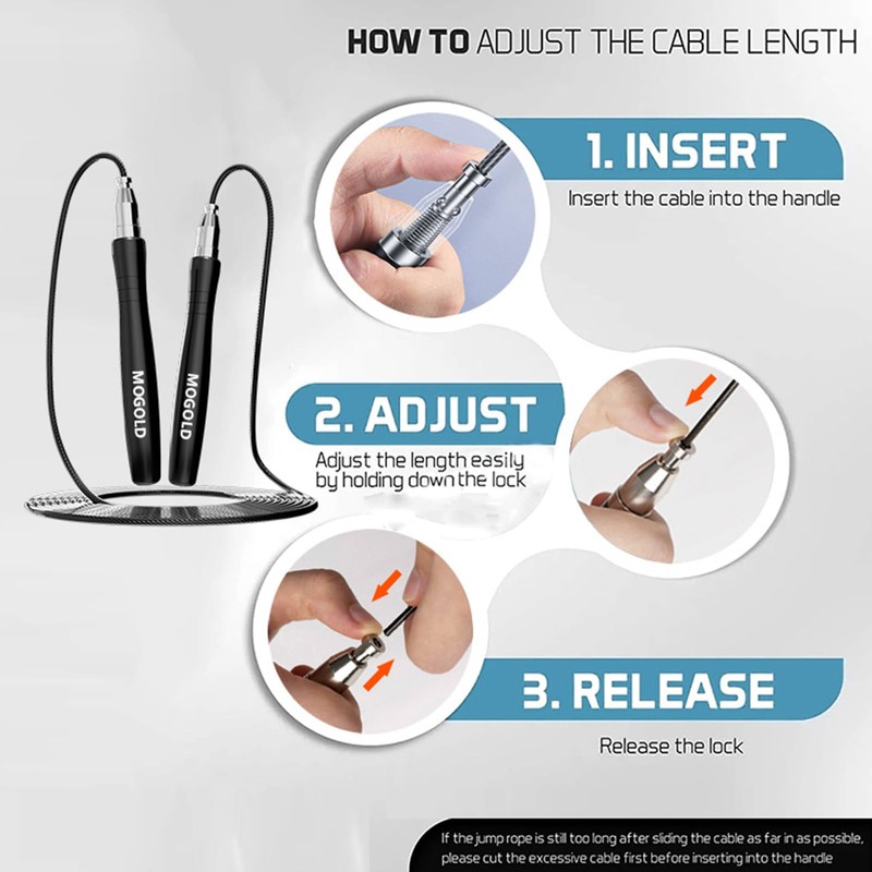 Mogold Speed Jump Rope - Self-locking Design for Quick Adjustment,