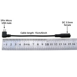 LUORNG Audio Adapter Cable Black Micro USB to 3.5 Female Audio Elbow Adapter Cable for Headphone Microphone Smartphone and Camera