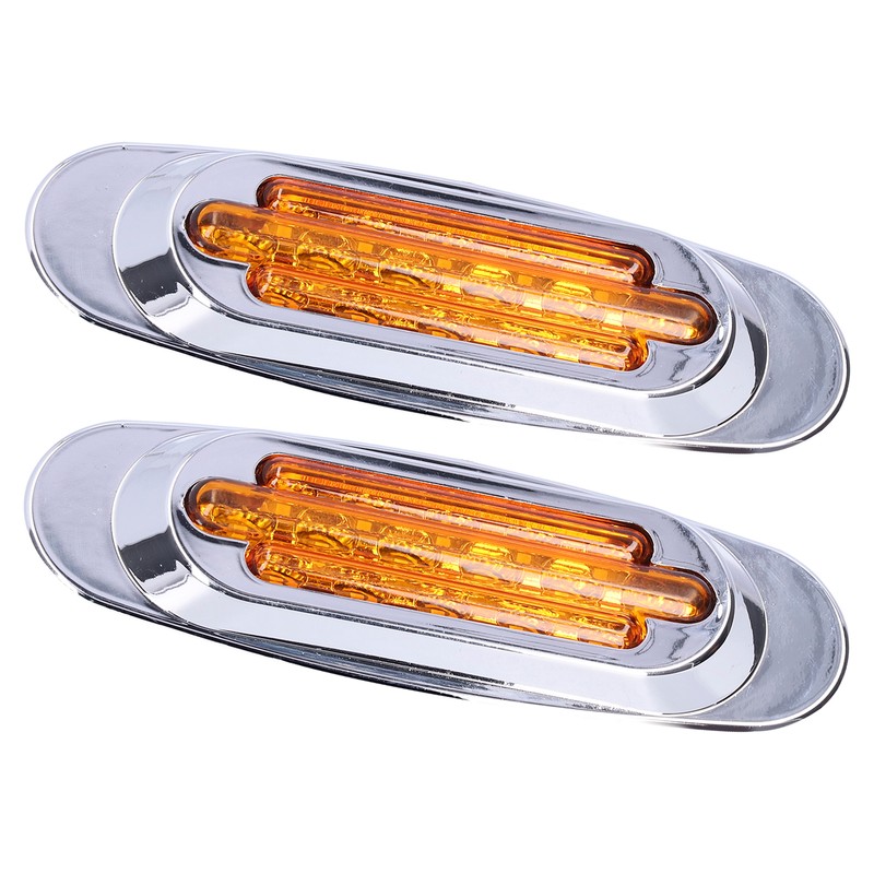 Pair 16LEDs Taillight Electroplated Trim Side Marker Auto External Lamps