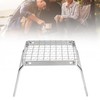 Portable Campfire Grill Silver Mini Folding Grill Rack Stainless Steel