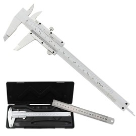 Stainless Steel High Precision Micrometer 6" (150mm),Dual Scale 1/128" & 0.05mm Carbon Caliper Measuring Tool