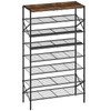 8 Tier Metal Shoe Rack with Wood Top, 24-32 Pairs