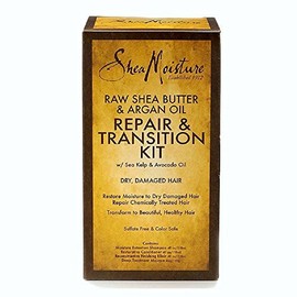 SHEA MOISTURE - Frizzy Hair Repair and Transition Kits - Karité and Argan - 120g Deep Treatment - 118ml Moisture Retention Shampoo - 118ml Restorative Conditioner - 118m Reconstructive Elixir